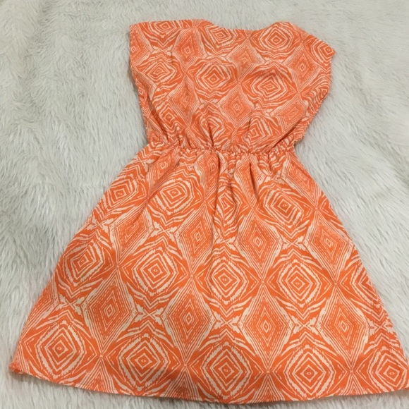 Akira Chicago geometric orange dress summer dress size small - Picture 7 of 7